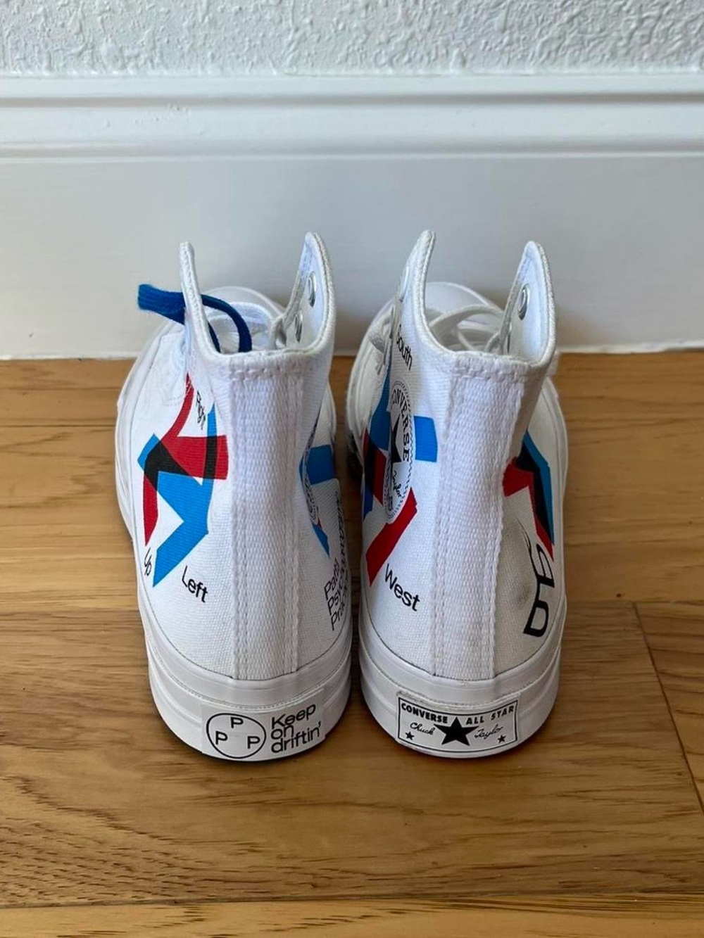 Converse Chuck Taylor x Patta White High-Top Sneakers with Red & Blue Accents - Picture 2 of 8